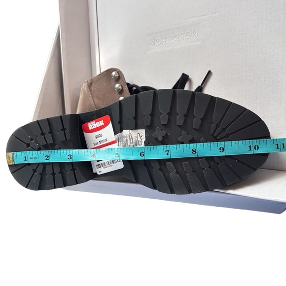 ALL SAINTS DUSTY WF658X BEIGE SUEDE LEATHER LACE UP ANKLE COMBAT STYLE LUG BOOTS - Picture 15 of 16